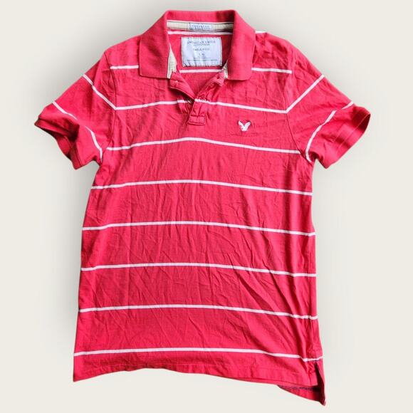 American Eagle Polos Men's Sz L Vintage Fit Green and Pink Preppy Y2K Bundle - Picture 4 of 7